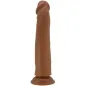Preview: Brauner Dildo mit Saugnapf, realistische Textur, aufrecht stehend.