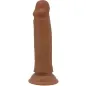 Preview: Brauner Dildo mit Saugnapf, realistische Textur.