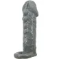 Preview: Grey, textured object with an irregular surface and ring-shaped base, vertically oriented.
