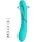 Preview: Turquoise massage device with 7 vibration and 4 wobble modes, made of silicone, magnetically rechargeable.