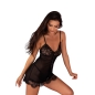 Preview: LIVCO CORSETTI FASHION - MELISENDA CF 1709 BADEMANTEL + HEMD + STRING SCHWARZ S