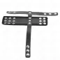 Preview: Leather penis cage ring with adjustable coated squat divider strap – Kink