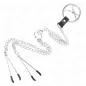 Preview: Triple Chrome Metal Penis Ring 3cm to 4.5cm with 26cm Metal Chain and Breast Clamps – Kink