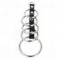 Preview: 5 Metal Penis Rings 3.2cm to 5cm Connected by Leather – Kink