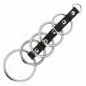 Preview: 5 Metal Penis Rings 3.2cm to 5cm Connected by Leather – Kink