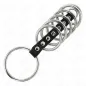 Preview: 7 Metal Penis Rings, 3.2cm to 5cm, Connected by Leather – Kink