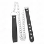 Preview: Penisring Aus Leder 21.5 X 2cm Mit 60cm Metallkette Und Lederband – Kink