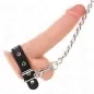 Preview: Penisring Aus Leder 21.5 X 2cm Mit 60cm Metallkette Und Lederband – Kink