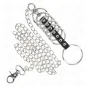 Preview: 7 Penisringe Aus Metall 3.8cm Bis 5cm Verbunden Mit Leder Und Metallkette 100cm – Kink