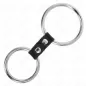 Preview: Doppelter Penisring Aus Metall 3.7cm Bis 5cm Verbunden Durch Lederband Modell 2 – Kink