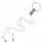 Preview: Triple Chrome Metal Penis Ring 3.8cm to 5cm with 26cm Metal Chain and Nipple Clamps Model 1 – Kink