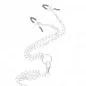 Preview: Triple Chrome Metal Penis Ring 3cm to 4.5cm with 26cm Metal Chain and Breast Clamps – Kink