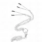 Preview: Triple Chrome Metal Penis Ring 3.8cm to 5cm with 26cm Metal Chain and Nipple Clamps Model 2 – Kink