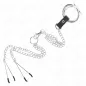 Preview: Triple Chrome Metal Penis Ring 3.8cm to 5cm with 26cm Metal Chain and Nipple Clamps Model 2 – Kink
