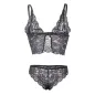 Preview: Nightgown + Panties in Silk and Lace, Black, S/M – Subblime