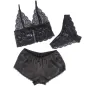Preview: Nightgown + Panties in Silk and Lace, Black, S/M – Subblime
