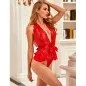 Preview: Sexy Bodysuit with Ruffles + Belt Red S/M – Subblime