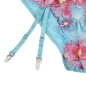 Preview: Bra + Panties with Garter Belt, Floral Design, Blue, L/XL – Subblime