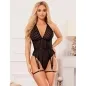 Preview: Bodysuit with Garter Belt Black S/M – Subblime