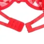 Preview: Bh + String + Strumpfgürtel Mit Herzdruck Rot S/M – Subblime