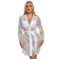 Preview: Langärmeliges Nachthemd Mit Blumenmuster Weiss S/M – Subblime