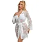Preview: Langärmeliges Nachthemd Mit Blumenmuster Weiss S/M – Subblime