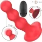 Preview: Red, vibrating anal plug with remote control and suction cup, 10 vibration modes, brand "Intense".