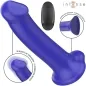 Preview: Blauer Vibrator mit Fernbedienung, 10 Vibrationsmodi, starker Saugnapf, Marke "Intense".