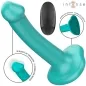 Preview: Turquoise vibrating toy with remote control, 10 modes and suction cup.