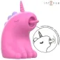 Preview: Pink unicorn toy with oscillating movement, purple details and closed eyes.