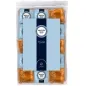 Preview: Verpackung mit Mister Size Kondomen in blauen und orangefarbenen Folien, Größe 57, 100 Stück.