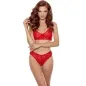 Preview: Woman in red lace underwear against a white background.