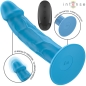 Preview: Blue vibrator with remote control, 10 vibration modes, strong suction cup, brand "Intense".