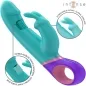 Preview: Blauer Vibrator mit Klitoris- und G-Punkt-Stimulator, lila Griff, Markenname "intense".