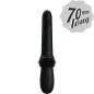 Preview: Black, elongated device with a ribbed middle and buttons, 70 mm long.