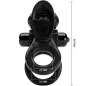Preview: Passionate Double Ring Vibrator + Clitoral Stimulator Black – Pretty Love