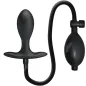 Preview: Schwarzer aufblasbarer Analplug mit Pumpe und Schlauch.