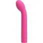 Preview: Rosa, gebogener Vibrator mit abgerundetem Kopf auf weißem Hintergrund.