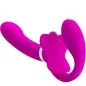 Preview: Valerie Double Strap-On Vibrator 12 Modes Purple | Pretty Love