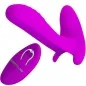 Preview: Purple vibrator with remote control, ergonomic design, smooth surface, for intimate use.