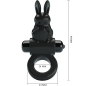 Preview: PRETTY LOVE - AUFREGENDER RING RABBIT VIBRATORRING 10 VIBRATIONEN SCHWARZ