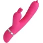 Preview: Pink vibrator with bunny ear design and textured shaft, side controls.