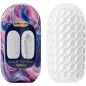 Preview: Verpackung und weißes, strukturiertes Produkt mit wellenförmigem Muster, bunte Verpackung mit Schriftzug "Pretty Love".