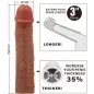 Preview: Chelsea Penishülle Mit 7.6cm Verlängerung Braun – Pretty Love