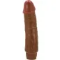 Preview: Brown, realistically shaped vibrator with red accents, standing upright against a white background.