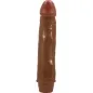 Preview: Brown dildo with realistic design and textured surface, standing upright.