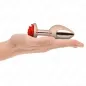 Preview: Pink Gold Anal Plug With Red Rose L – Kink