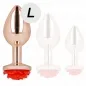 Preview: Pink Gold Anal Plug With Red Rose L – Kink