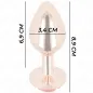 Preview: Pink Gold Anal Plug With Red Rose M – Kink