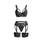 Preview: Schwarzer Bondage-Bh Mit Strumpfband-Set S/M – Subblime